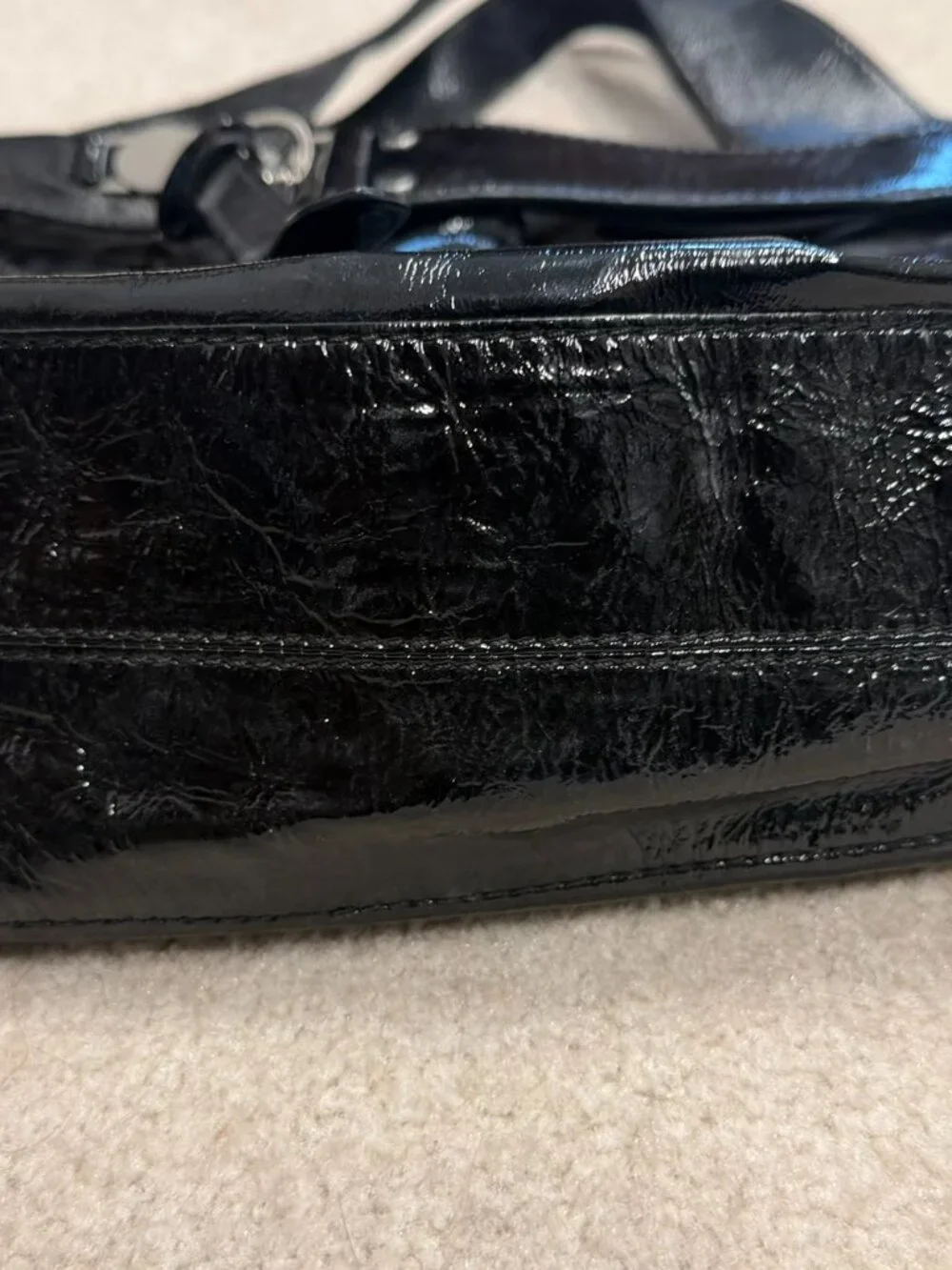 EUC Kooba Black Patent Leather Shoulder Bag Hobo Purse